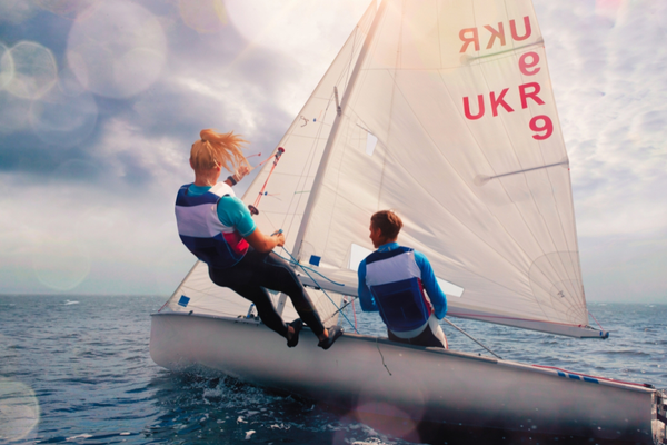 man and woman sailing