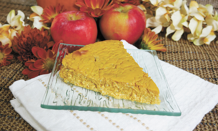 Homemade pumpkin apple pie pet treat for dogs and cats