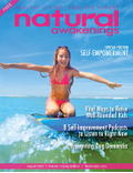 August 2022 cover of natural Awkenings Magazine Hudson County with a little girl knee boarding in the ocean.